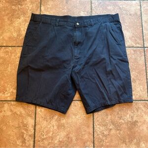 Puritan Mens Chino Shorts navy blue  Zip Fly Button Closure 40 waist stretch